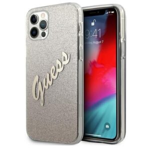 Aizmugurējais vāciņš Guess  Guess GUHCP12LPCUGLSGO iPhone 12 Pro Max 6.7" gold/gold hardcase Glitter Gradient Script 