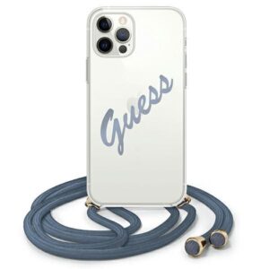 Aizmugurējais vāciņš Guess  Guess GUHCP12MCRTVSBL iPhone 12/12 Pro 6.1" blue/blue hardcase Script Vintage 