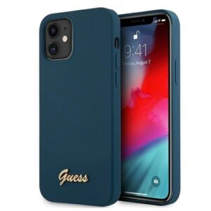Aizmugurējais vāciņš Guess  Guess GUHCP12SLSLMGBL iPhone 12 mini 5.4" blue/blue hardcase Metal Logo Script 