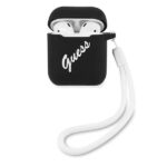 Aizmugurējais vāciņš Guess  Guess GUACA2LSVSBW AirPods cover black/white Silicone Vintage 