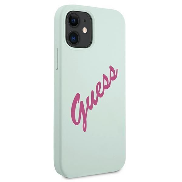 Back panel cover Guess Guess GUHCP12SLSVSBF iPhone 12 mini 5.4" blue fuchsia/blue fuschia hardcase Silicone Vintage