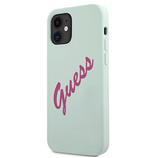 Back panel cover Guess Guess GUHCP12SLSVSBF iPhone 12 mini 5.4" blue fuchsia/blue fuschia hardcase Silicone Vintage