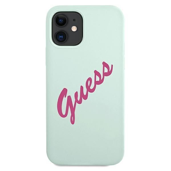Back panel cover Guess Guess GUHCP12SLSVSBF iPhone 12 mini 5.4" blue fuchsia/blue fuschia hardcase Silicone Vintage