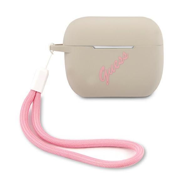 Back panel cover Guess Guess GUACAPLSVSGP AirPods Pro cover gray pink/grey pink Silicone Vintage