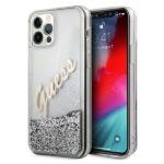 Aizmugurējais vāciņš Guess  Guess GUHCP12LGLVSSI iPhone 12 Pro Max 6.7" silver/silver hardcase Glitter Vintage Script 