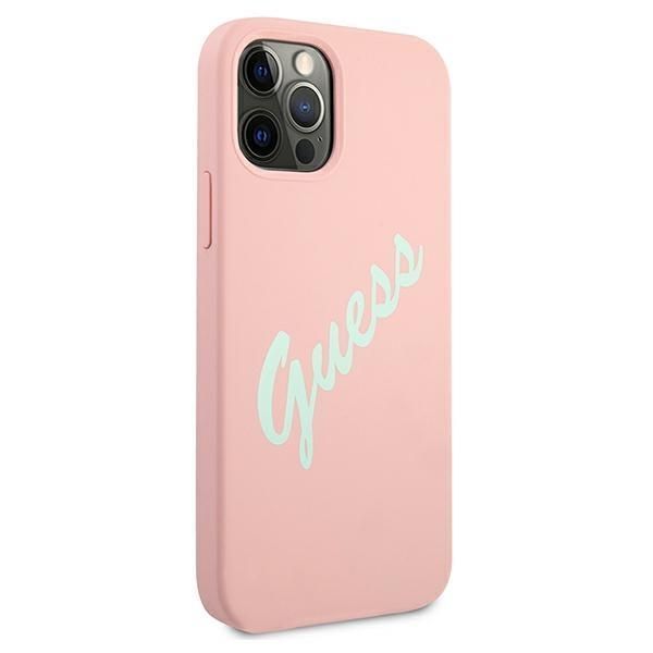 Back panel cover Guess Guess GUHCP12LLSVSPG iPhone 12 Pro Max 6.7" rose green/green pink hardcase Silicone Vintage