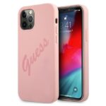 Back panel cover Guess  Guess GUHCP12LLSVSPI iPhone 12 Pro Max 6.7" pink/pink hardcase Script Vintage 