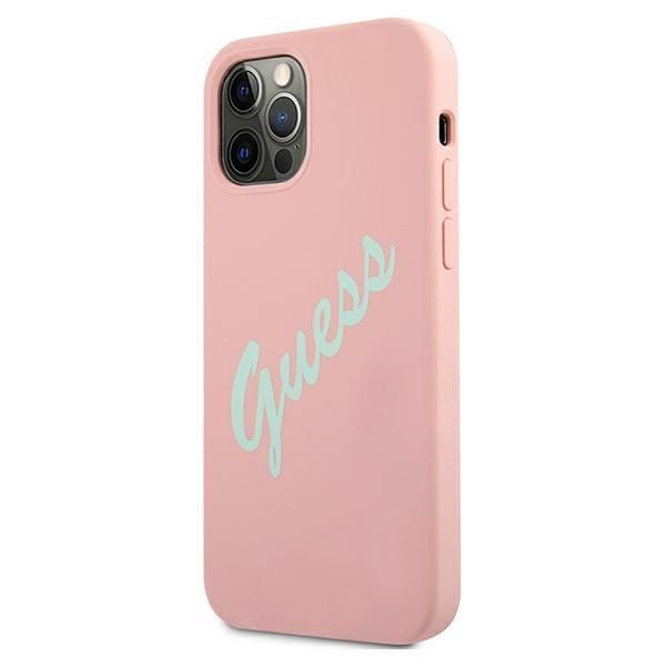 Back panel cover Guess Guess GUHCP12MLSVSPG iPhone 12/12 Pro 6.1" rose green/green pink hardcase Silicone Vintage