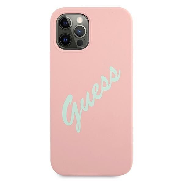 Back panel cover Guess Guess GUHCP12MLSVSPG iPhone 12/12 Pro 6.1" rose green/green pink hardcase Silicone Vintage