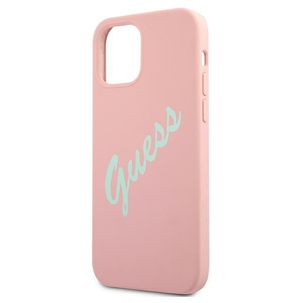 Back panel cover Guess Guess GUHCP12MLSVSPG iPhone 12/12 Pro 6.1" rose green/green pink hardcase Silicone Vintage
