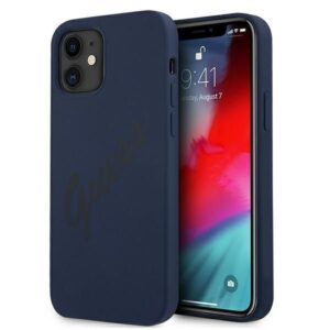 Aizmugurējais vāciņš Guess  Guess GUHCP12SLSVSBL iPhone 12 mini 5.4" blue/blue hardcase Script Vintage