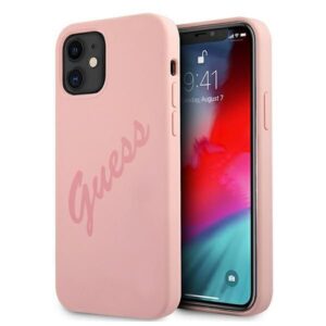 Aizmugurējais vāciņš Guess  Guess GUHCP12SLSVSPI iPhone 12 mini 5.4" pink/pink hardcase Script Vintage