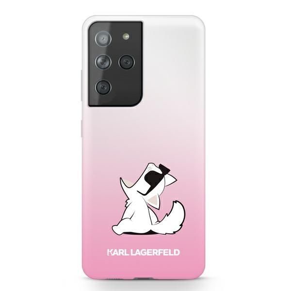 Back panel cover Karl Lagerfeld Karl Lagerfeld KLHCS21LCFNRCPI S21 Ultra G998 hardcase różowy/pink Choupette Fun