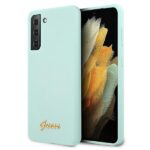 Nugarėlės dėklai Guess  Guess GUHCS21MLSLMGLB S21+ G996 blue/blue hardcase Silicone Script Metal Logo 