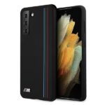 Aizmugurējais vāciņš BMW  Etui BMW BMHCS21MSIVTBK S21+ G996 czarny/black Silicone Stripes M Collection 