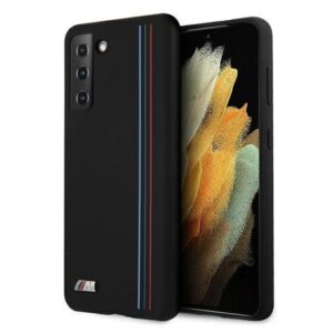 Tagakaaned BMW  Etui BMW BMHCS21MSIVTBK S21+ G996 czarny/black Silicone Stripes M Collection 