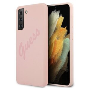 Nugarėlės dėklai Guess  Guess GUHCS21MLSVSPI S21+ G996 pink/pink hardcase Script Vintage 
