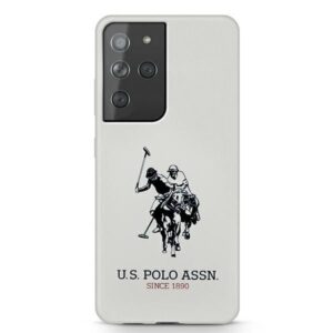 Aizmugurējais vāciņš U.S. Polo PU  US Polo USHCS21LSLHRWH S21 Ultra G998 biały/white Silicone Logo 
