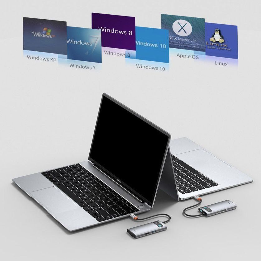 Adapteris Baseus Baseus Metal Gleam 4in1 multifunctional HUB USB Type C - USB Type C Power Delivery 100 W / HDMI 4K 30 Hz / 1x USB 3.2 Gen 1 / 1x USB 2.0 (CAHUB-CY0G)