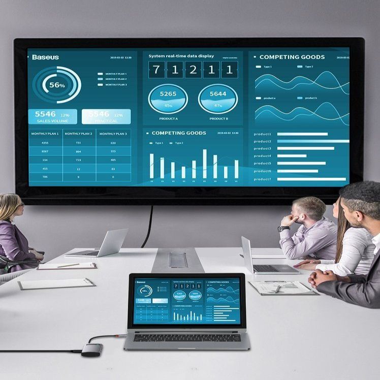 Adapteris Baseus Baseus Metal Gleam 4in1 multifunctional HUB USB Type C - USB Type C Power Delivery 100 W / HDMI 4K 30 Hz / 1x USB 3.2 Gen 1 / 1x USB 2.0 (CAHUB-CY0G)