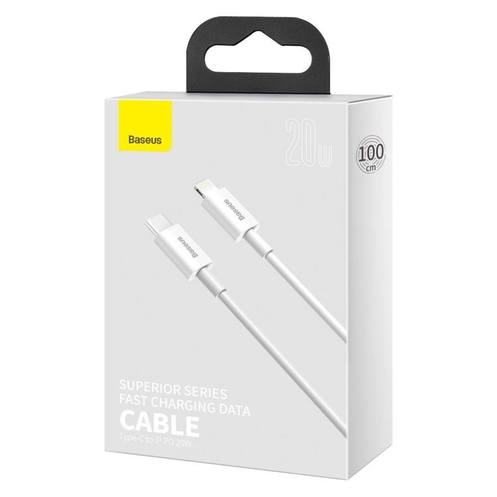 Kabelis Baseus Baseus Superior Series USB-C / Lightning PD 20W 1 m cable - white