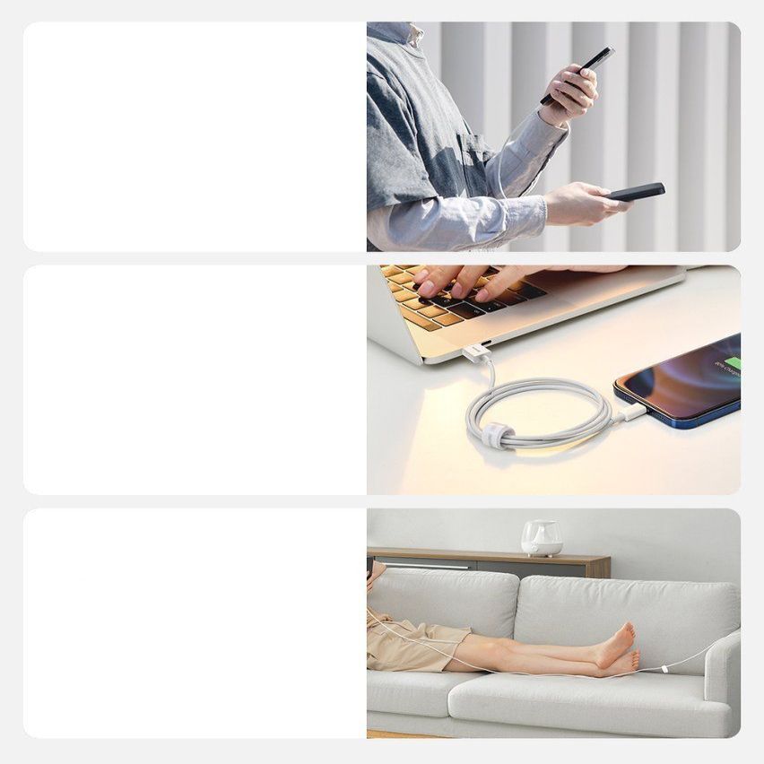 Kabelis Baseus Baseus Superior USB - Lightning cable 2.4A 1.5 m White (CALYS-B02) White