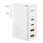 Adapter Baseus  Baseus GaN2 Pro fast charger 100W USB / USB Type C Quick Charge 4+ Power Delivery white (CCGAN2P-L02) 
