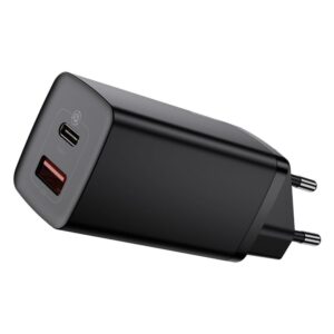 Adapteris Baseus  Baseus GaN2 Lite fast charger 65W USB / USB Type C Quick Charge 3.0 Power Delivery (gallium nitride) black (CCGAN2L-B01)