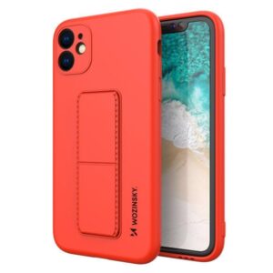 Aizmugurējais vāciņš Wozinsky  Wozinsky Kickstand Case silicone case with stand for iPhone 12 red 