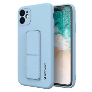 Aizmugurējais vāciņš Wozinsky  Wozinsky Kickstand Case silicone case with stand for iPhone 12 Pro light blue 