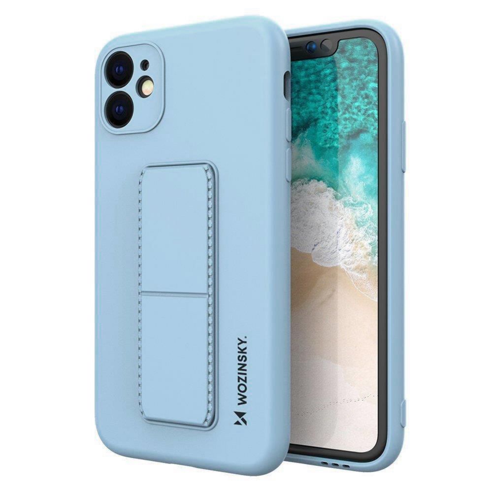Aizmugurējais vāciņš Wozinsky Wozinsky Kickstand Case silicone case with stand for iPhone 12 Pro Max light blue