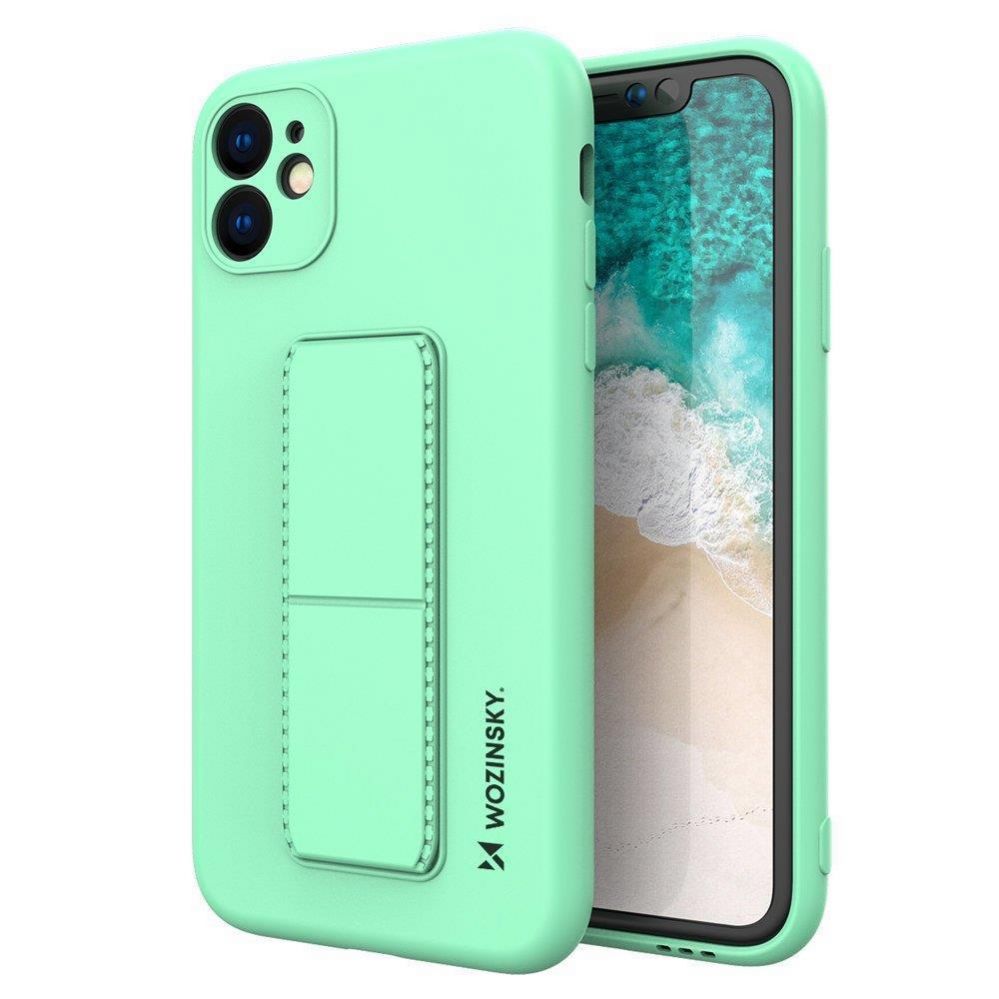 Aizmugurējais vāciņš Wozinsky Wozinsky Kickstand Case silicone case with stand for iPhone 12 Pro Max mint