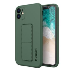 Aizmugurējais vāciņš Wozinsky  Wozinsky Kickstand Case silicone case with stand for iPhone 12 Pro Max dark green 