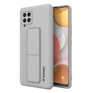 Aizmugurējais vāciņš Wozinsky  Wozinsky Kickstand Case Silicone Stand Cover for Samsung Galaxy A42 5G Gray 
