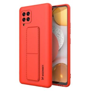 Back panel cover Wozinsky - Wozinsky Kickstand Case Silicone Stand Cover for Samsung Galaxy A42 5G Red 