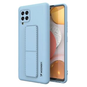 Aizmugurējais vāciņš Wozinsky  Wozinsky Kickstand Case Silicone Stand Cover for Samsung Galaxy A42 5G Light Blue 