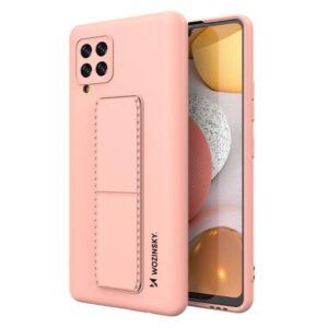 Aizmugurējais vāciņš Wozinsky  Wozinsky Kickstand Case Silicone Stand Cover for Samsung Galaxy A42 5G Pink 