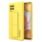 Aizmugurējais vāciņš Wozinsky  Wozinsky Kickstand Case Silicone Stand Cover for Samsung Galaxy A42 5G Yellow 