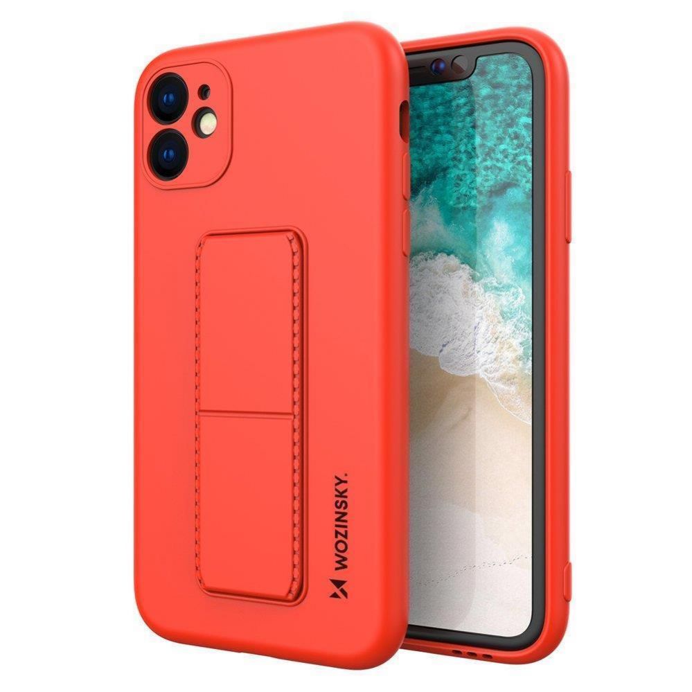 Tagakaaned Wozinsky Wozinsky Kickstand Case Silicone Stand Cover for Xiaomi Redmi 10X 4G / Xiaomi Redmi Note 9 Red