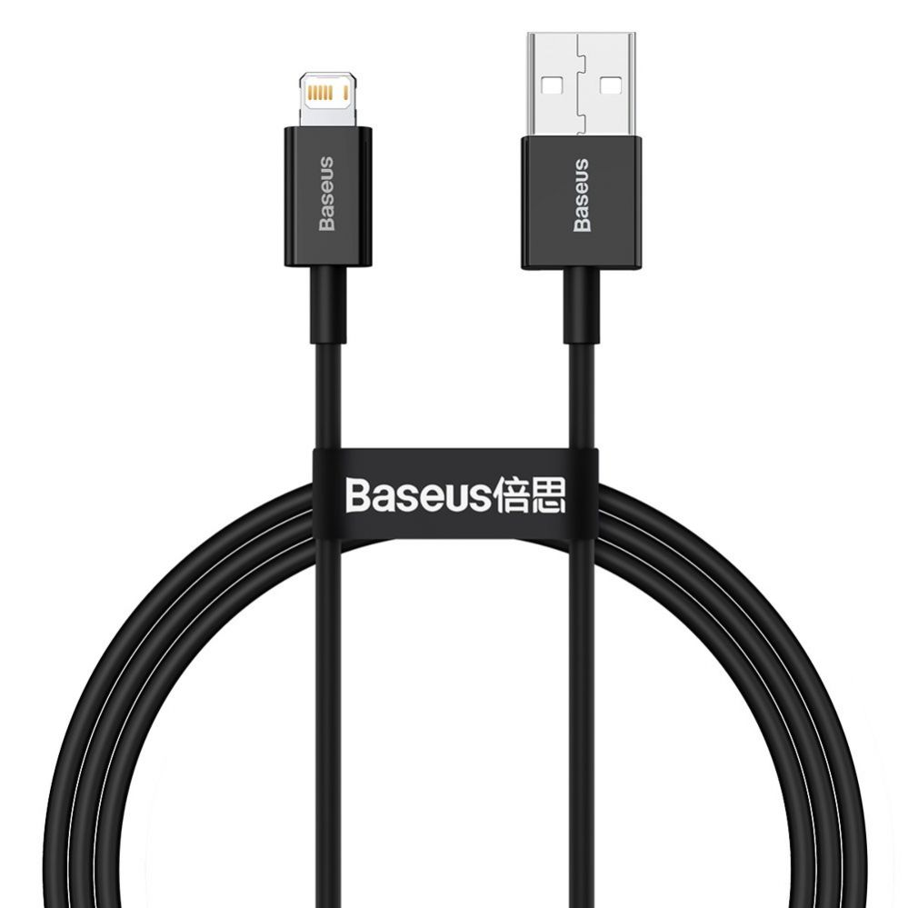 Kabelis Baseus Baseus Superior USB - Lightning fast charging data cable 2,4 A 1 m black (CALYS-A01)