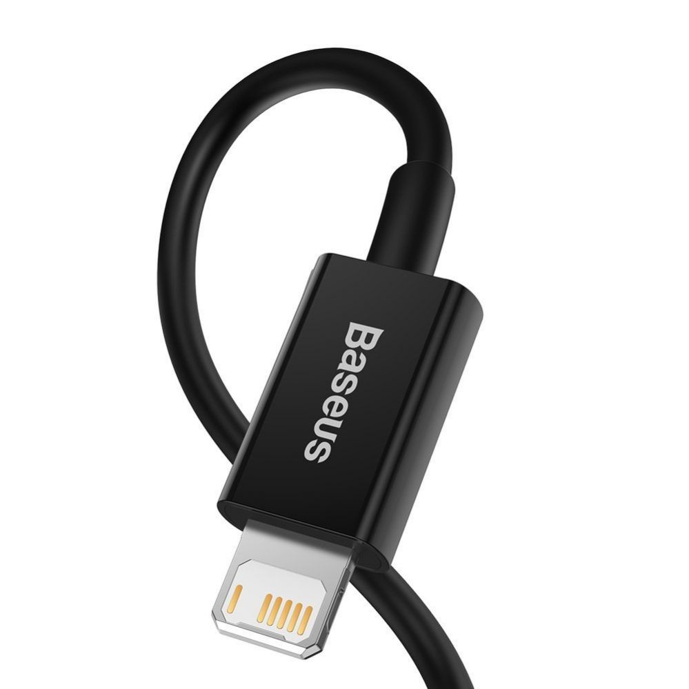 Kabelis Baseus Baseus Superior USB - Lightning fast charging data cable 2,4 A 1 m black (CALYS-A01)