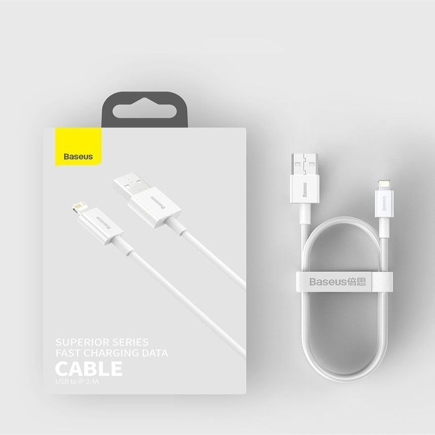 Kabelis Baseus Baseus Superior USB - Lightning fast charging data cable 2,4 A 1 m black (CALYS-A01)