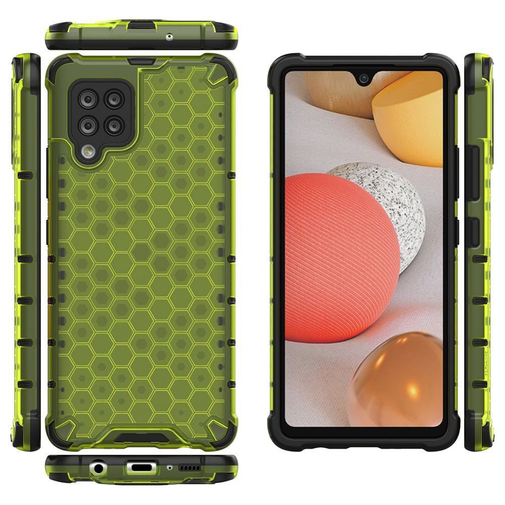 Aizmugurējais vāciņš Hurtel Honeycomb Case armor cover with TPU Bumper for Samsung Galaxy A42 5G green