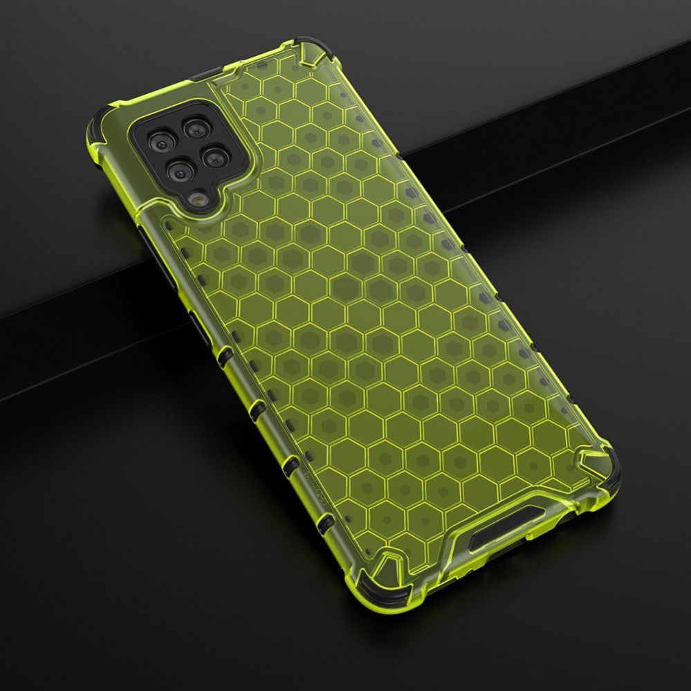 Aizmugurējais vāciņš Hurtel Honeycomb Case armor cover with TPU Bumper for Samsung Galaxy A42 5G green