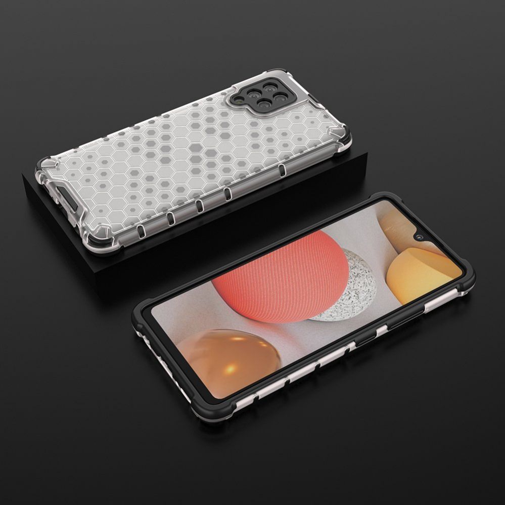 Aizmugurējais vāciņš Hurtel Honeycomb Case armor cover with TPU Bumper for Samsung Galaxy A42 5G transparent