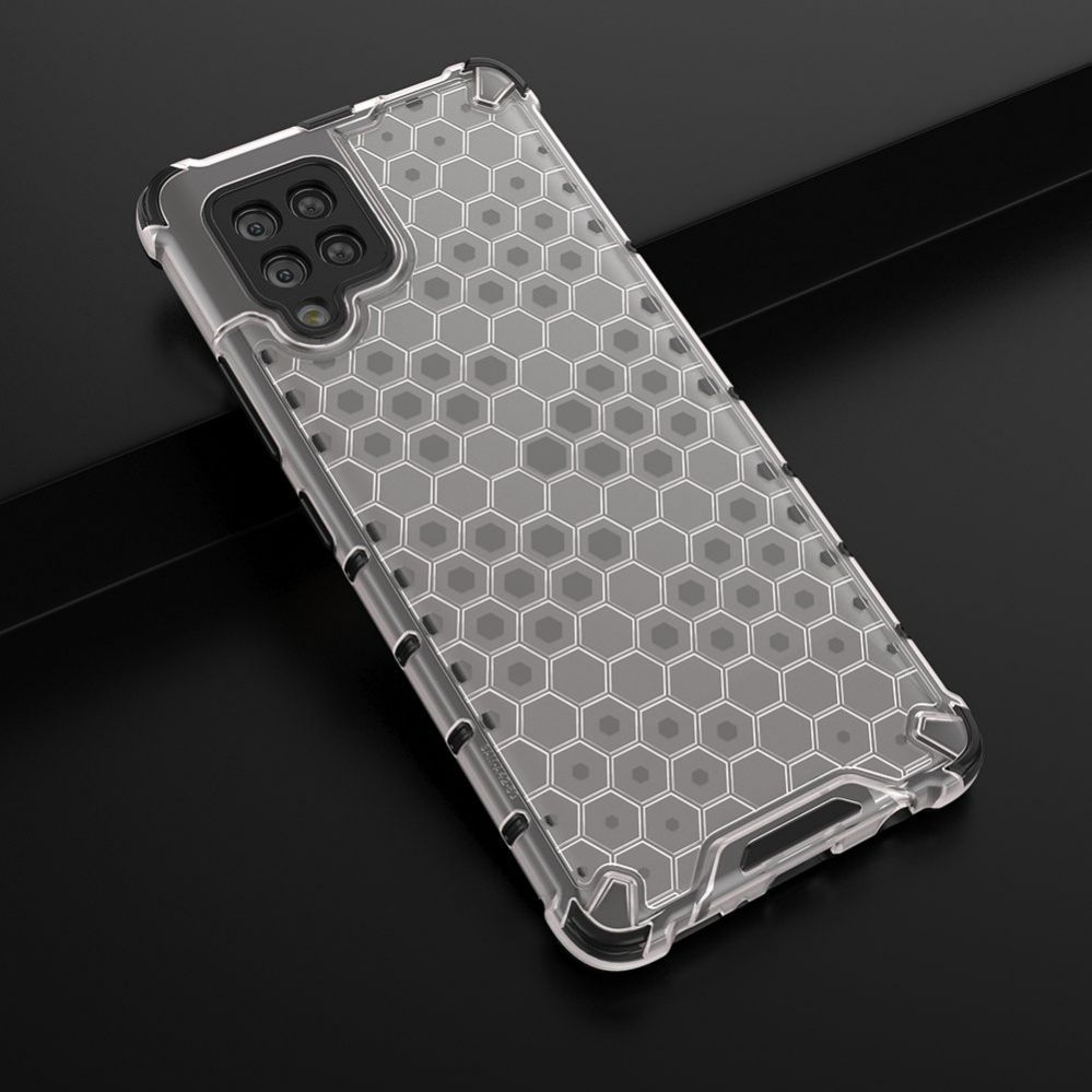 Aizmugurējais vāciņš Hurtel Honeycomb Case armor cover with TPU Bumper for Samsung Galaxy A42 5G transparent