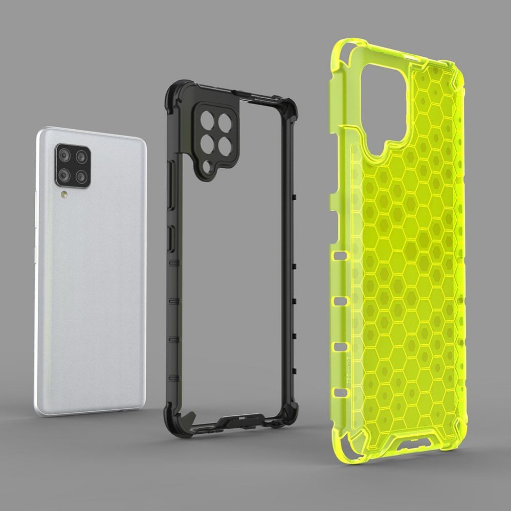 Aizmugurējais vāciņš Hurtel Honeycomb Case armor cover with TPU Bumper for Samsung Galaxy A42 5G transparent