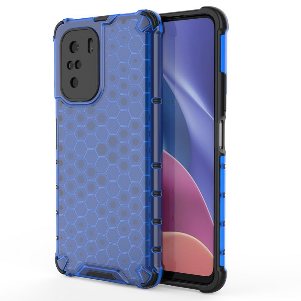 Aizmugurējais vāciņš Hurtel - Honeycomb Case armor cover with TPU Bumper for Xiaomi Redmi K40 Pro+ / K40 Pro / K40 / Poco F3 blue