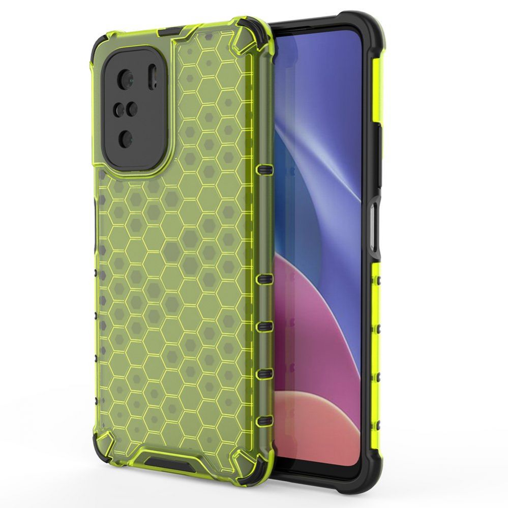 Aizmugurējais vāciņš Hurtel Honeycomb Case armor cover with TPU Bumper for Xiaomi Redmi K40 Pro+ / K40 Pro / K40 / Poco F3 green
