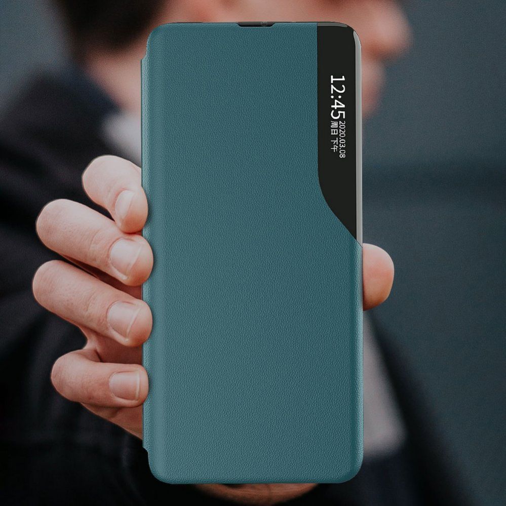 Aizmugurējais vāciņš Hurtel Eco Leather View Case Elegant Flip Cover Case with Stand Function Xiaomi Redmi K40 Pro + / K40 Pro / K40 / Poco F3 Orange